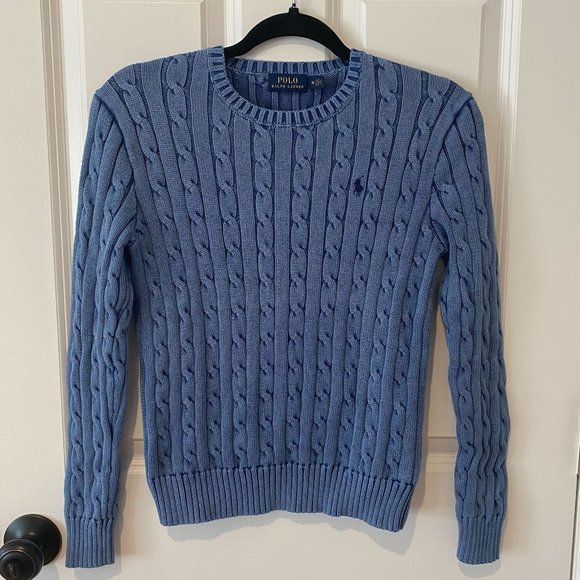 Polo by Ralph Lauren Blue Cable Knit Sweater - Picture 1 of 7